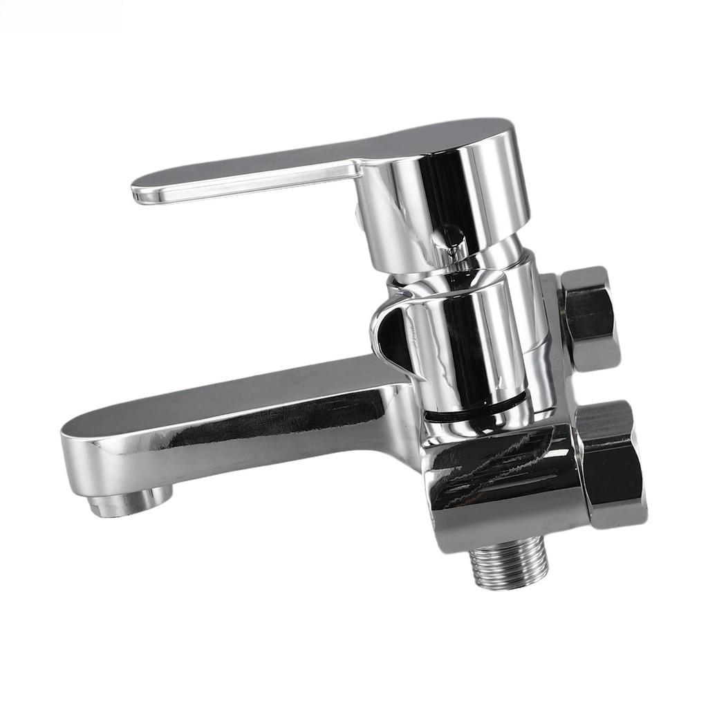 Бытовой двухпозиционный смеситель для душа, серебряный смеситель для горячей и холодной воды, латунный кран для ванны