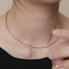 Dmoment (925Silver) Moonlight Flicker Rose Gold Necklace