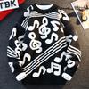 Горячая Распродажа Модный Музыкальный Свитер Вышитый Жаккардовый Свободный Удобный Трикотаж для Пары