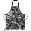 oFloral Dog Paws and Bones Pattern Apron Adjustable Bib Chef Aprons Cooking Apron Unisex Women Men Aprons Perfect for Home Kitchen, Baking,