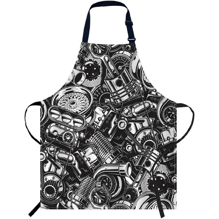 oFloral Dog Paws and Bones Pattern Apron Adjustable Bib Chef Aprons Cooking Apron Unisex Women Men Aprons Perfect for Home Kitchen, Baking,
