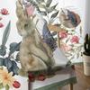 Watercolor Animal Rabbits Flower Plant Sheer Curtains For Living Room Kitchen Window Curtains Bedroom Tulle Voile Curtains