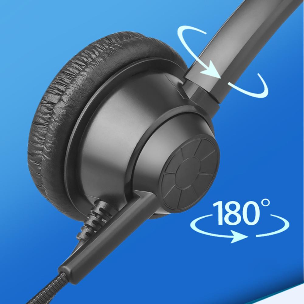 USB Wired Computer Headset with Microphone Universal Office Call Center Single Sided Headphone Support Volume Control