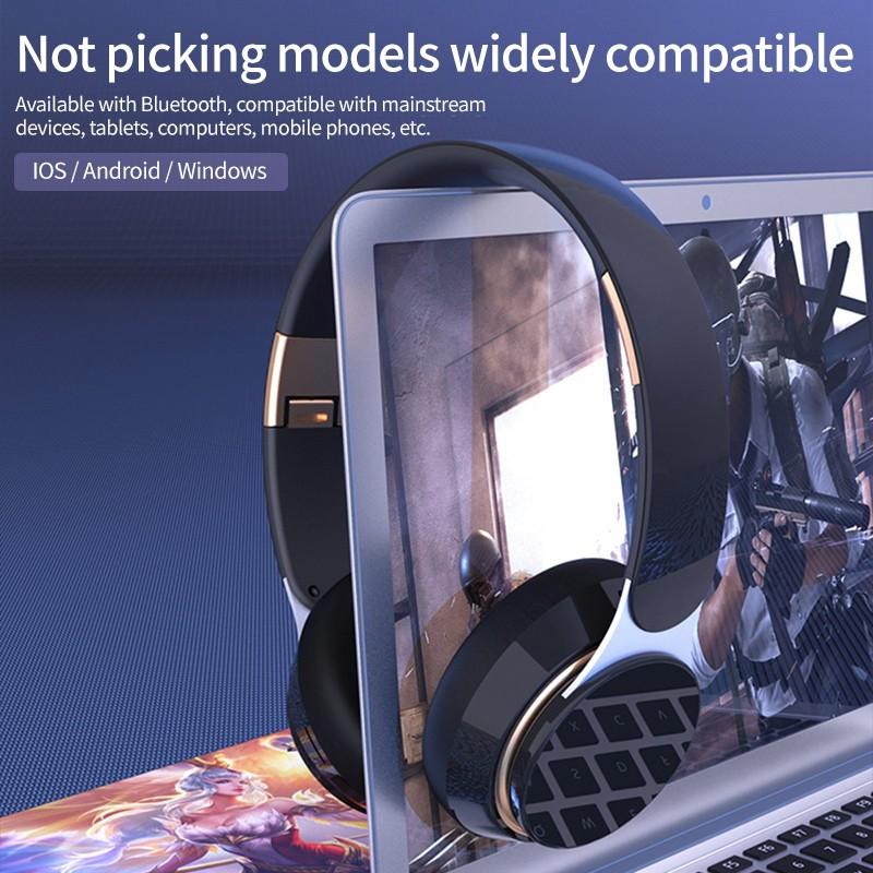 Складные музыкальные наушники, сабвуфер, стереозвук, беспроводные Bluetooth-наушники, поддержка карт памяти, воспроизведение MP3, интерфейс 3,5 мм, ПК