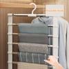 6/8 Layers Stainless Steel Trouser Hanger,Magic Foldable Pants Rack for Save Wardrobe Space,Ladder Hangers Storage Organizer