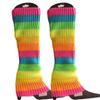 Women Neon Ribbed Leg Warmers Knitted Wool Crochet Long Boot Socks Sports Yoga Dance Accessories YSX