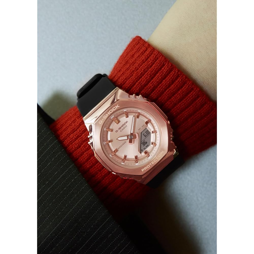 Casio G-Shock GM-S2110PG-1A4JF Mid-Size Women's Watch Metal Covered Eco-Friendly Material Pink Gold Black
