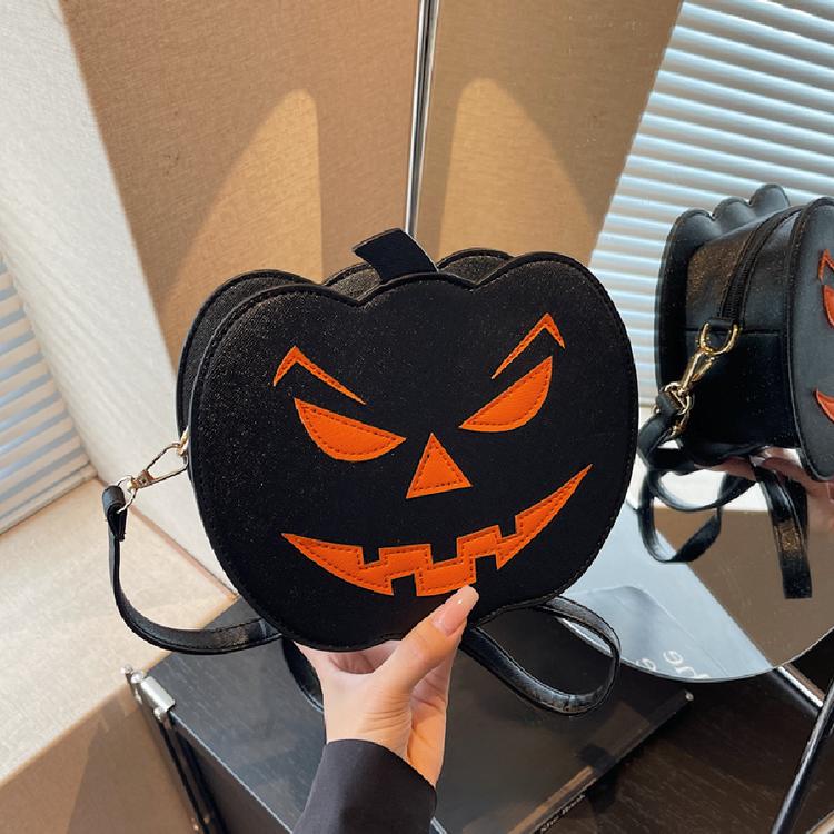 Pumpkin Crossbody Bag For Women Pumpkin Shoulder Bag Female Halloween Bag Pu Leather Demon Messenger Bag Halloween Shopper Bag