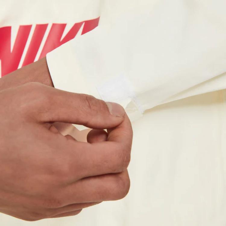 Nike Logo Print Single-Breasted Drawstring Hooded Jacket Men Outerwear White DA0367-133