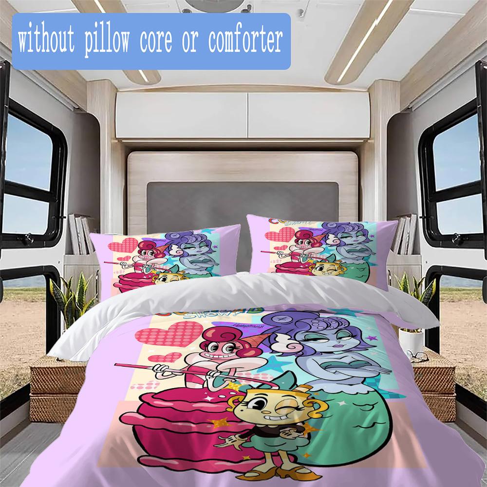 Energetic Cartoon Pattern Bedding,Quilt Set Quilt Cover Pillowcase Home Birthday Gift (1*duvet cover+2*pillowcase,without core)XSJT0917255