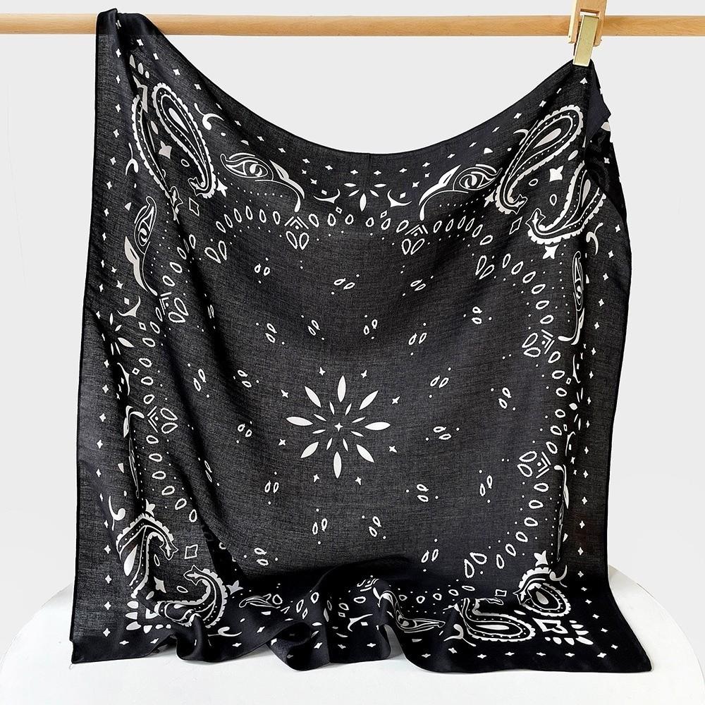 Breathable Cashew Nut Print Silk Scarf Korean Style Square Handkerchief Small Scarves Beach