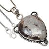 Pendant Rock Calsi Gemstone Valentine'Day Gift Silver Jewelry 2.25"