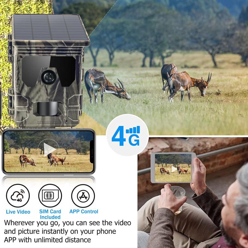 Уличная сотовая камера 4g Lte Trail, охотничья беспроводная камера, видео 30MP и 2,7k, ночное видение без свечения, активация движения, широкий угол обзора 120°