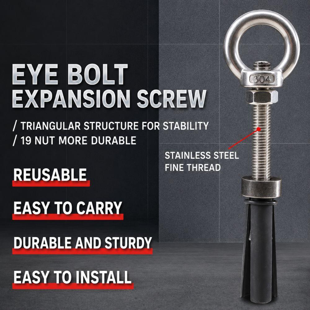 M12 120mm Expansion Screws Removable Expansion Bolts Reusable Expansion Eye Bolts Multifunctional