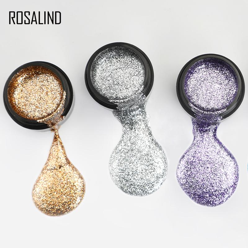 ROSALIND 5 мл гель-лак для ногтей Блестящий радужный блестящий рисунок для дизайна ногтей Vernis полуперманентный лак для ногтей гель-лак для маникюра