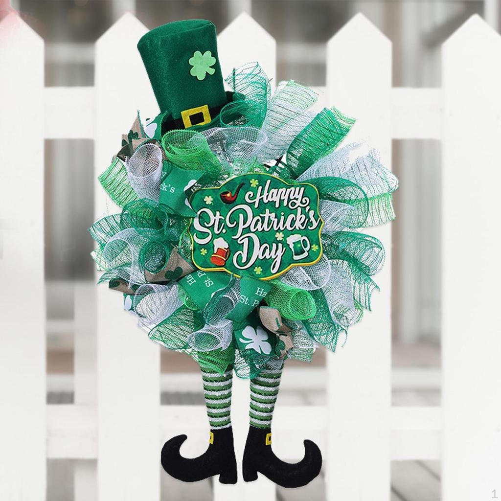 ST. Patrick's Day Wreath Decorations Front Door Hanging Durable Decoration