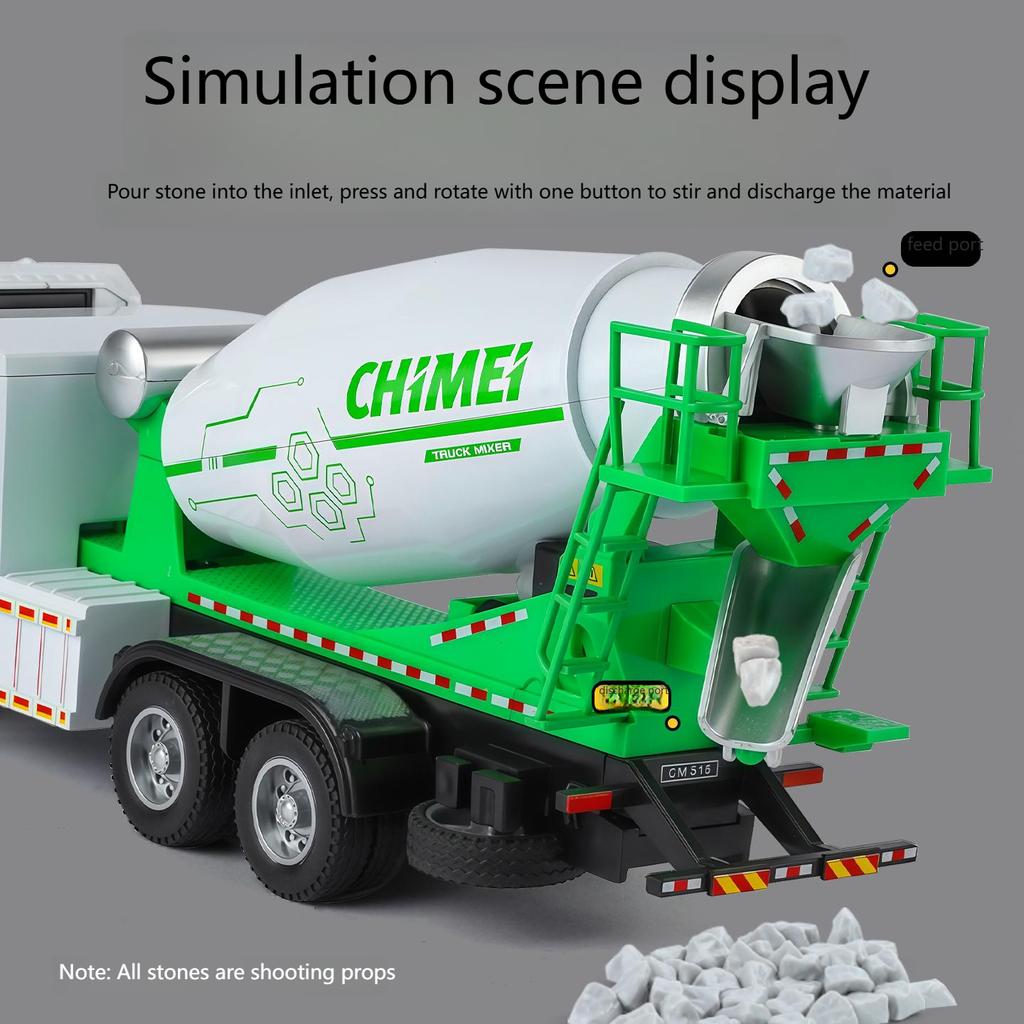 1/32 Самосвал-бетоносмеситель Строительная Машина Сплав Металл Литье под Давлением Модель Автомобиля Детская Игрушечная Машина со Звуком и Светом Оттяжка Подарок