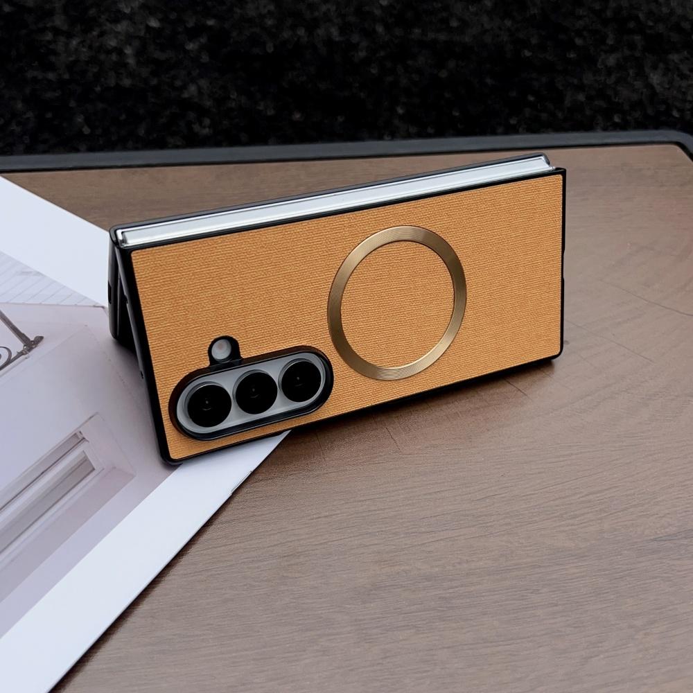 Чехол для Samsung Galaxy Z Fold 7 6 5 4 3 с поддержкой Magsafe, тканевый, с магнитной беспроводной зарядкой, для Galaxy Z Fold7 Fold6 5G