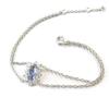 [N5400] - Silver Bracelet 'Victorina' White Blue Tanzanite Silver (rhodium Plated)