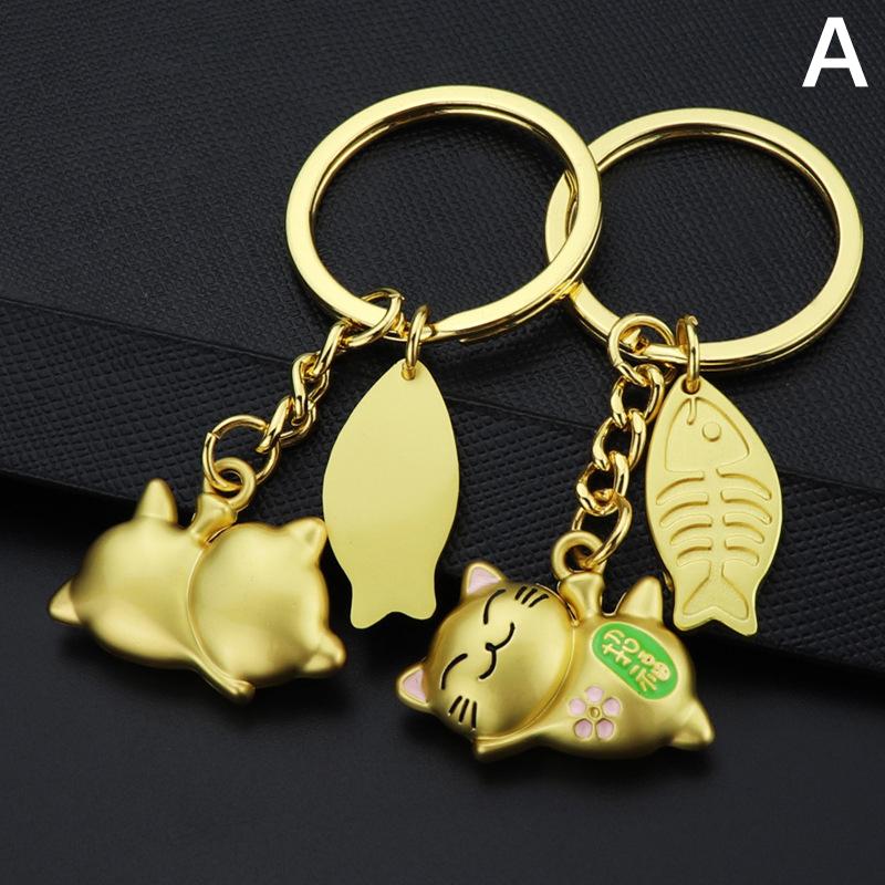 Милый брелок для ключей Lucky Cat, аксессуары для автомобиля, модный кулон для автомобиля, автомобильные аксессуары, счастливые брелоки