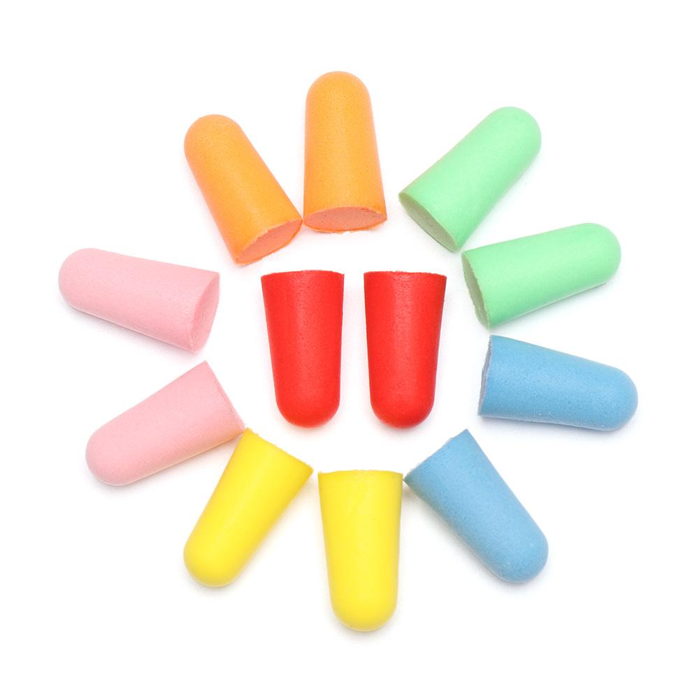 Random Color Sleeping Travel Rebound Anti-noise Soft Polyurethane Foam Tapered Earmuffs Earplugs