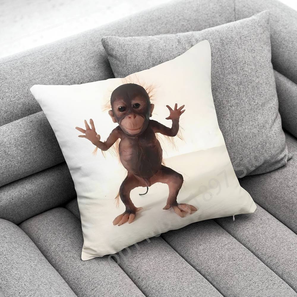 Monkey Funny Tape Throw Pillow Case For 30X30Cm 40X40Cm 45X45Cm 50X50Cm 55X55Cm Square Sofa Pillowcase Shell