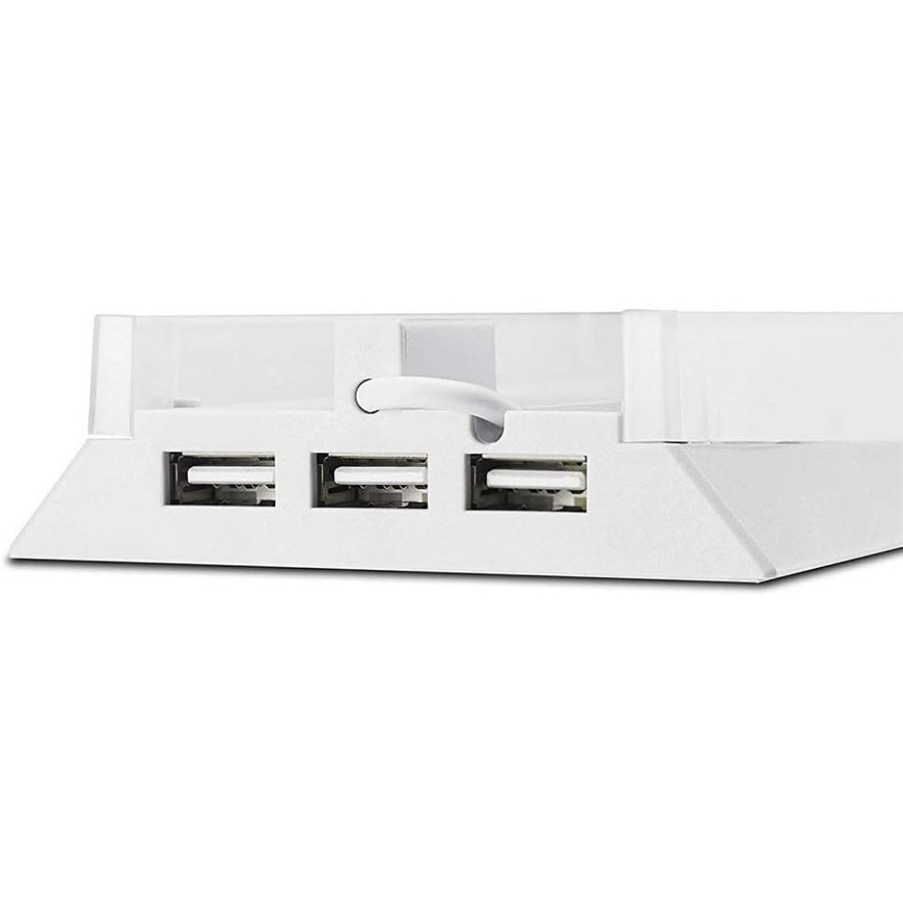 Stand with HUB & Blue Light for PS4, Blue Led Light Vertical Stand Base with 3 USB HUB Port for Sony Playstation4 PS4 Console