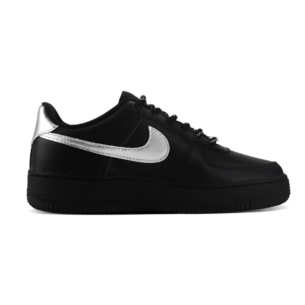 Nike Nike Air Force 1 Низкие износостойкие Кеды для скейтборда Унисекс Черный Серебристый CW2288-001(Team119-)