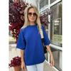 New Solid Color T-shirt Top European and American New Fashion Casual Loose Short sleeve Cotton T-shirt Top