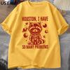 Houston I Have So Unisexy Problems Tshirts Unisex Funny Raccoon in Space Vintage Animal Space T Shirt Casual Summer Cotton Tops