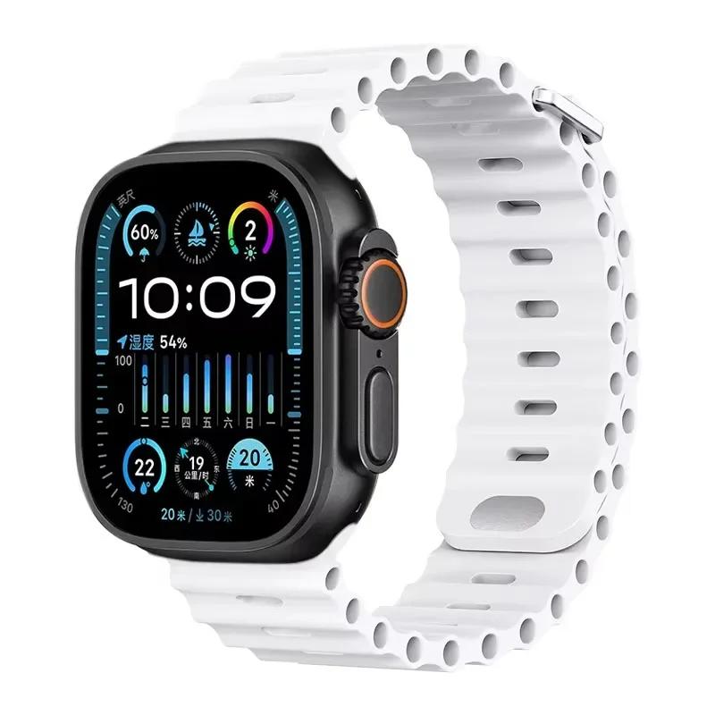 Силиконовый ремешок Ocean для Apple Watch Ultra 3/2 49 мм Серии 11/10 46 мм 42 мм 9 8 7 45 мм 41 мм Ремешок для часов iWatch 6 5 SE 44 40 мм