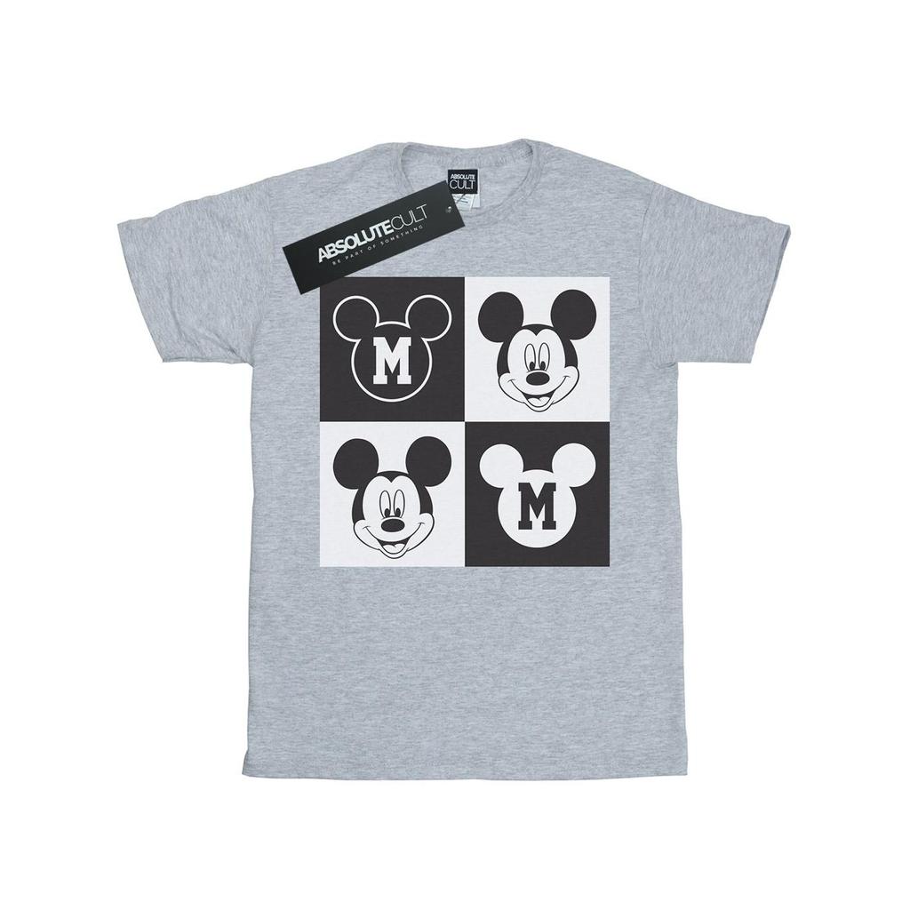 Disney Mens Mickey Mouse Smiling Squares T-Shirt