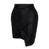 Модная женская черная крестовая открытая вилка, короткая повседневная мини-юбка из искусственной кожи