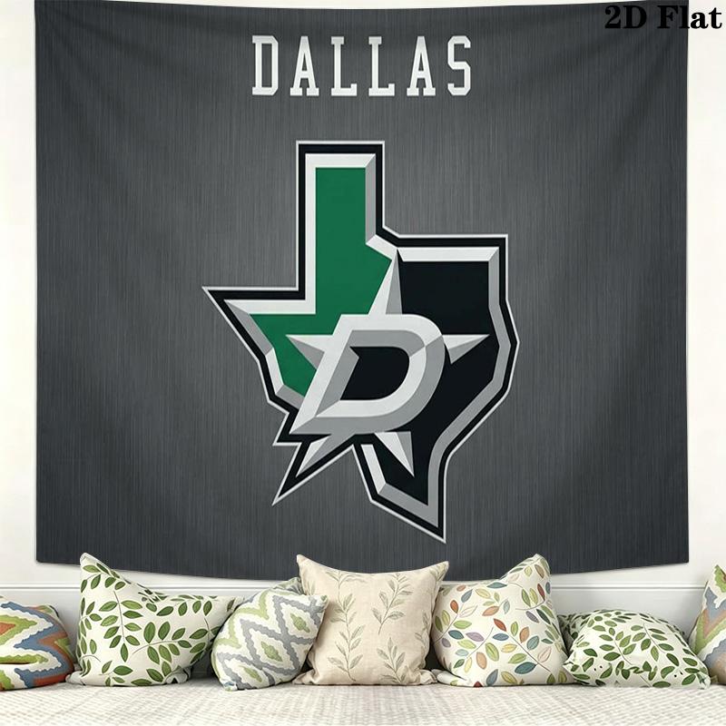 Dallas Stars Wall Tapestry Aesthetic Wall Hanging Printed Fabric Blanket Decorative Tapestries for Bedroom Living Room Home Decor