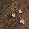 Moonstone Zircon Rose Gold Plating 100% 925 Sterling Silver Pendant Earring Necklace Set Women Wedding Jewelry