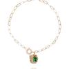 AUGUST ALICE Rough Piece Emerald Oval Chain Bracelet