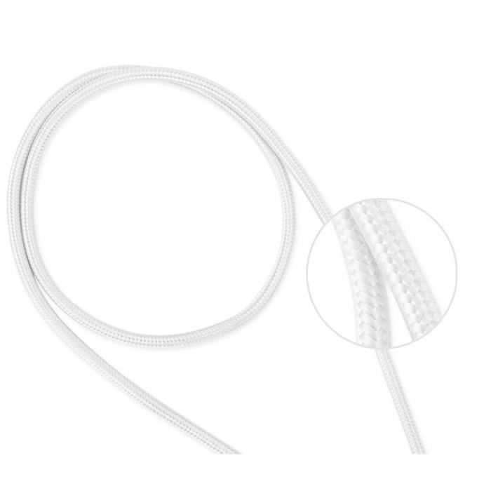 USB-C Cable for Realme GT 5G - GT Master - GT Neo2 - C25s - Nylon Braided Silver White 1 Meter [PACK 2] Phonillico®