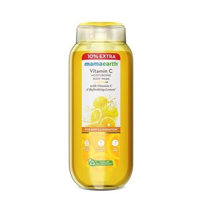 Mamaearth Vitamin C Увлажняющий гель для душа с витамином С и освежающим ароматом лимона для кожи | Интенсивно увлажняет | Стойкий аромат