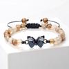 6mm Multicolor Butterfly Beaded Rope Bracelet, Adjustable Friendship Gift for Her