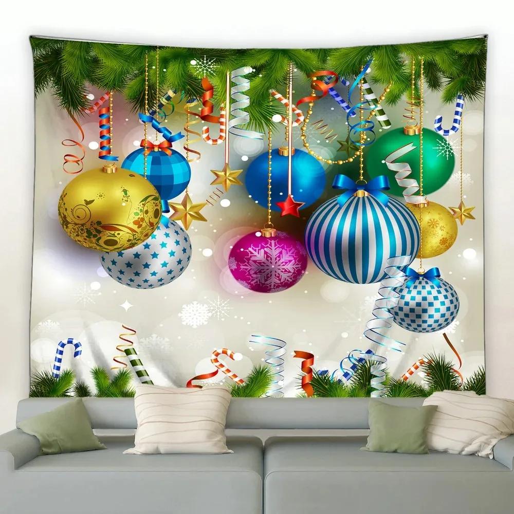 Рождественский мультфильм Бревенчатый дом Снеговик Гобелен Спальня Гостиная Дом Рождественское украшение Гобелен