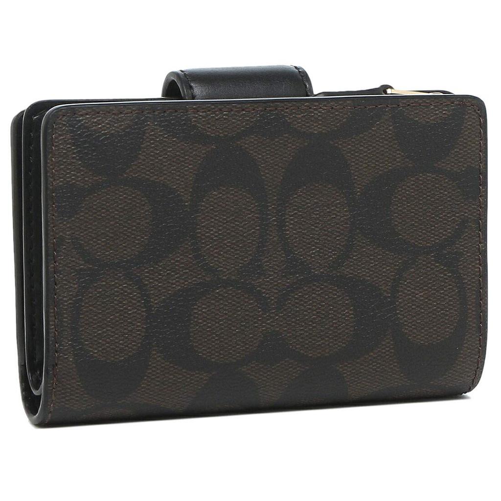 Outlet Bifold Wallet Signature FC0082 СРЕДНИЙ УГЛОВОЙ МОЛНИЯ КОШЕЛЕК SIGNATURE IMAA8 Коричневый Черный [Coach] Женский (1) [Элемент]