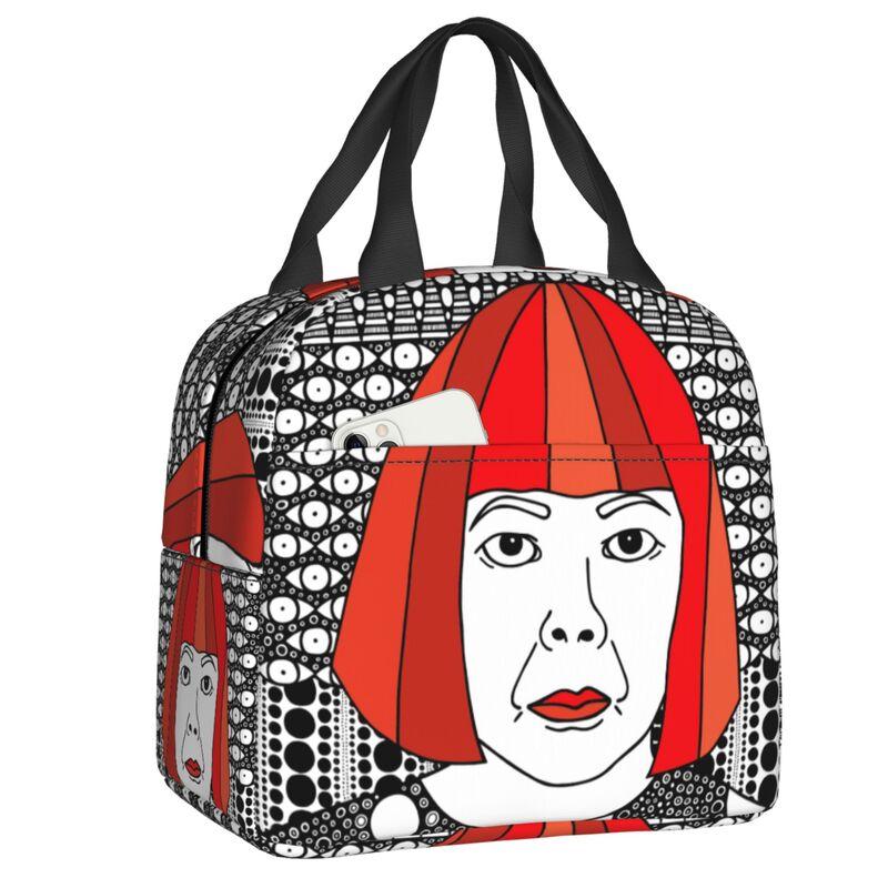 Custom Yayoi Kusama Self Portrait Lunch Bag Women Cooler Thermal Insulated Lunch Box for Children School