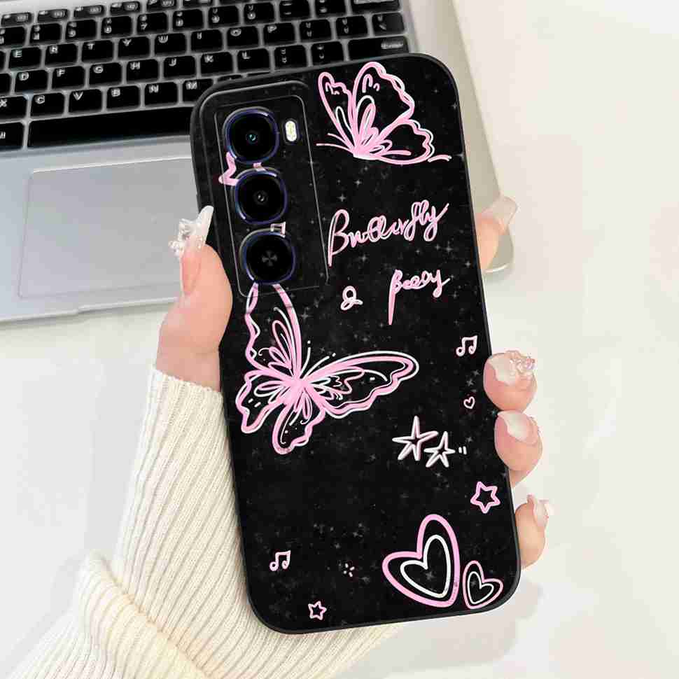 For itel City 100 4G C671L Case Cute Cat Luxury Flower Soft Silicone Back Cover For ITEL City100 4G 6.75" Phone Cases Bumper
