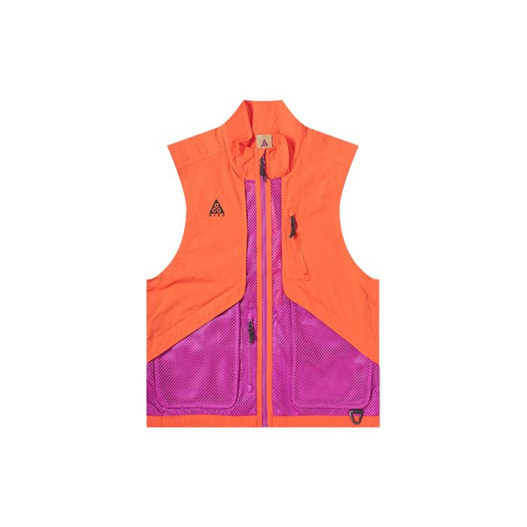 Nike Жилеты Мужские Оранжево-красные С воротником-стойкой Умеренные Городской Techwear BQ3619-634