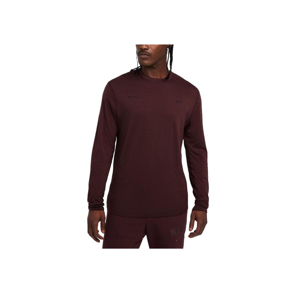 Nike Dri-FIT ADVA.P.S. FW24 Однотонная Удобная Универсальная Футболка с Длинным Рукавом Мужские Топы Бордовый FZ0991-652
