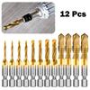 12pc Tap Drill Compound Tap Hex Shank Thread Metric