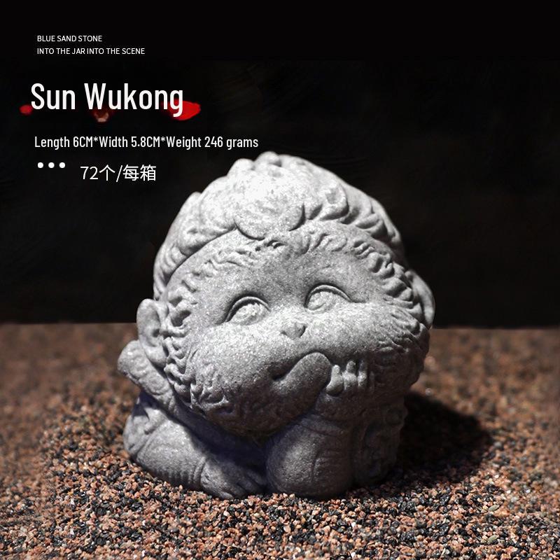 Китайская статуя Будды из песчаника - Декор для внутреннего сада и аквариума