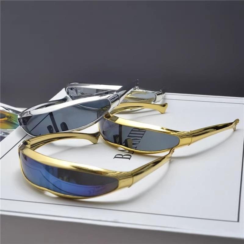 Панк Ретро Функциональные Ветрозащитные Лазерные Солнцезащитные очки Инопланетные Крутые Солнцезащитные очки Устойчивые к УФ-лучам Солнцезащитные очки для Велоспорта/Уличной Фотографии