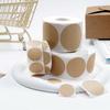 2.5cm 1 Roll 500pcs Roll Kraft Round Stickers Self-adhesive Label Paper Sticker Classification Name Personalized Labels Stickers