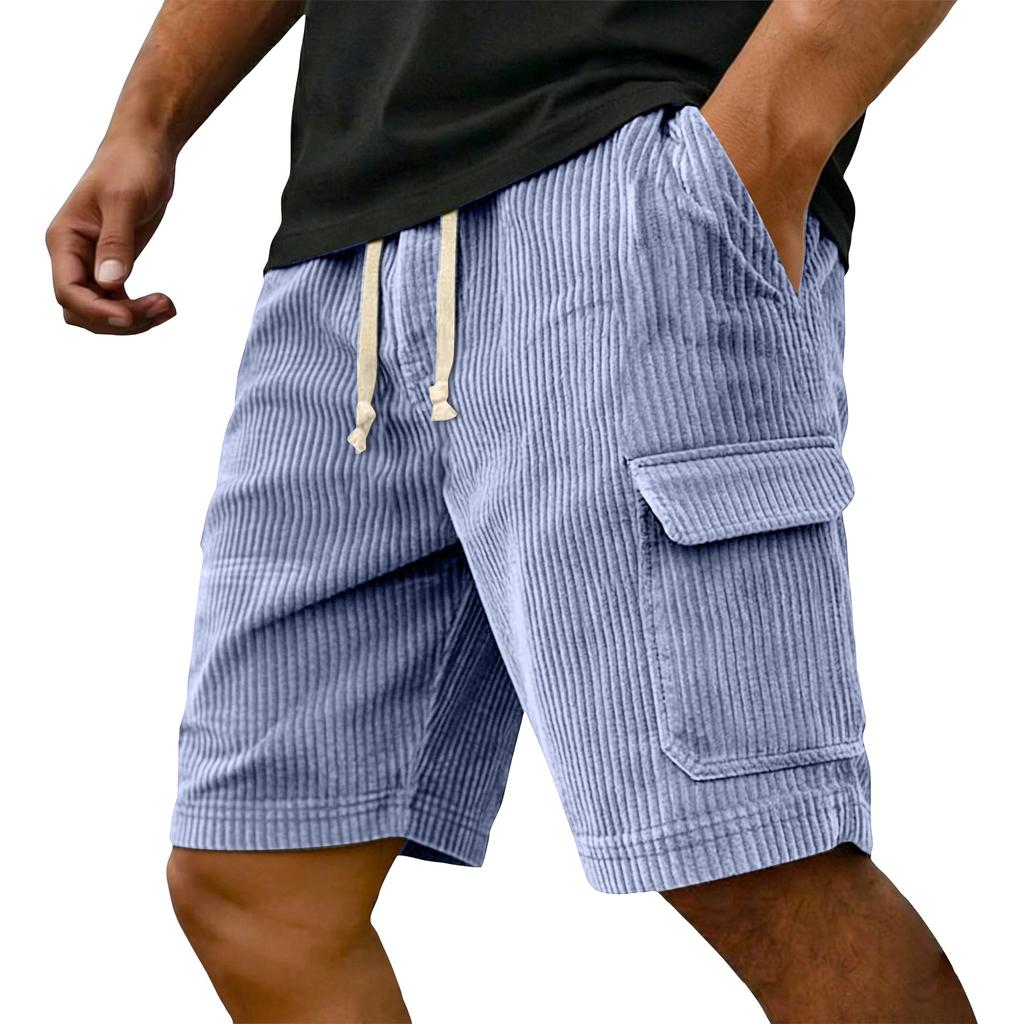 Men's Summer Casual Shorts Men's Fashion Sports Textured Multiple Pockets Shorts